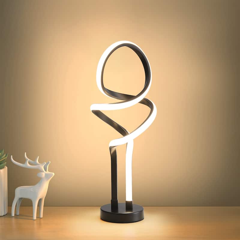 Sofuco LED Spiral Table Lamp Modern Dimming Brightness Beside Desk Light Bedroom - 19" * 7.7" * 7.1"