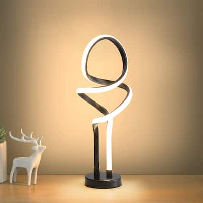 Sofuco LED Spiral Table Lamp Modern Dimming Brightness Beside Desk Light Bedroom - 19" * 7.7" * 7.1"