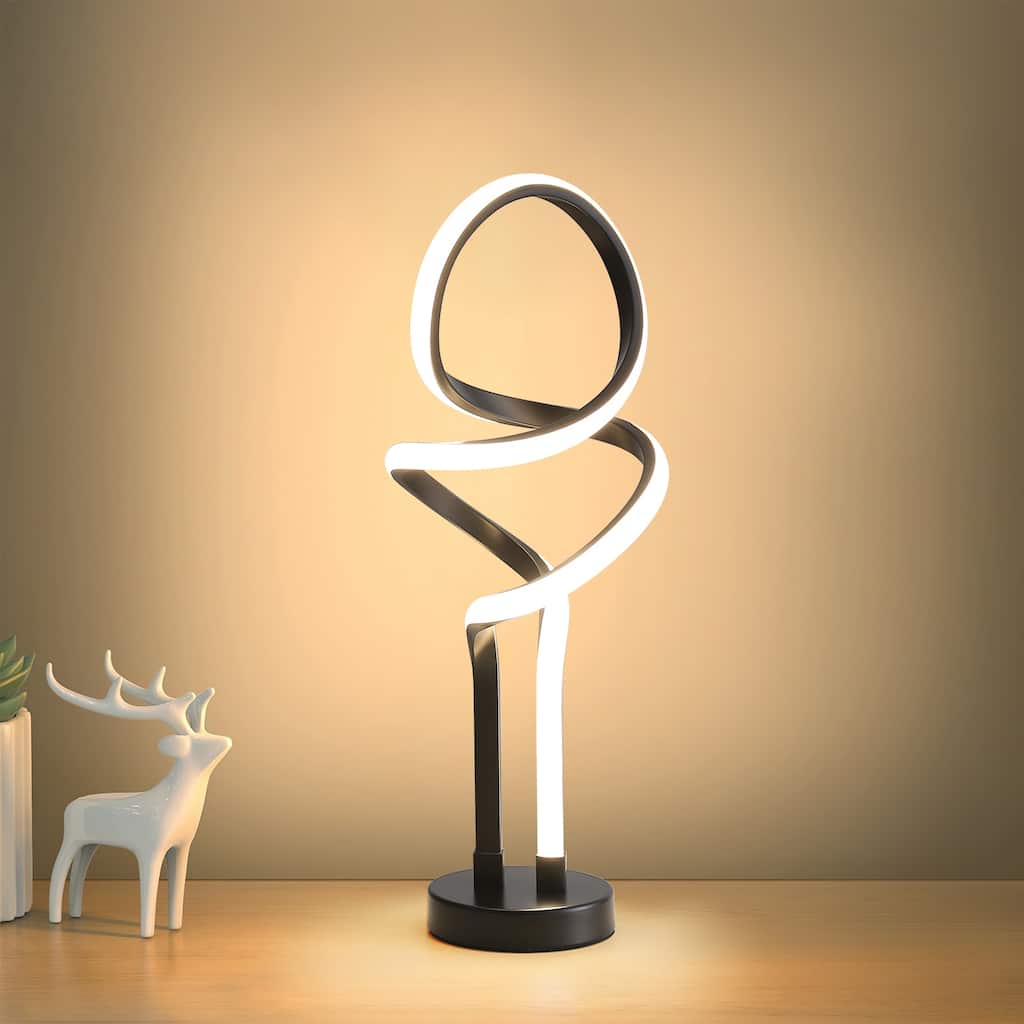 Sofuco LED Spiral Table Lamp Modern Dimming Brightness Beside Desk Light Bedroom - 19" * 7.7" * 7.1"