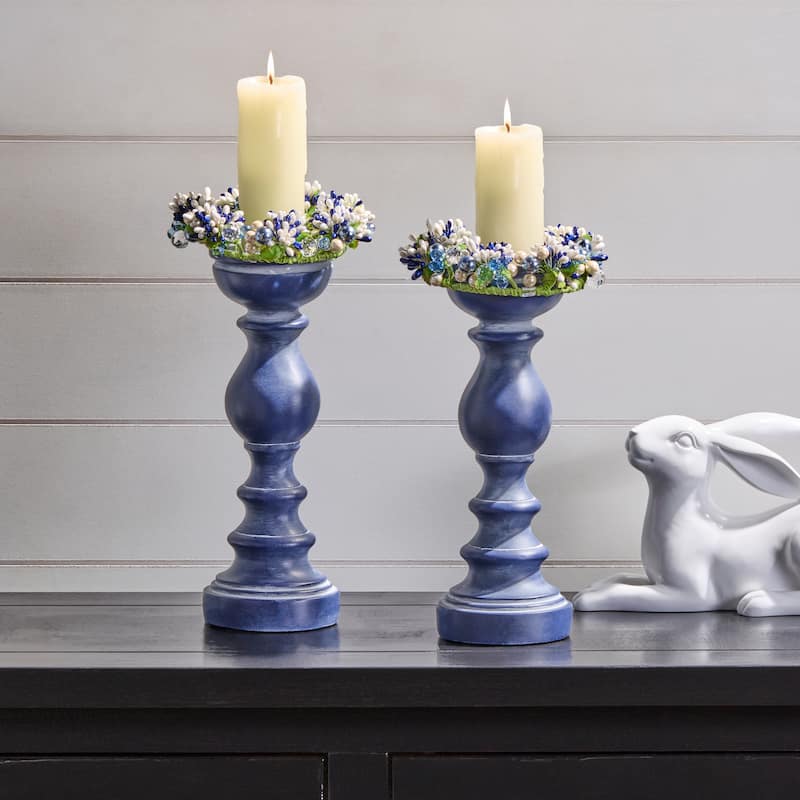 6" Bloomsbury Acrylic/ Berry Candle Ring Set of 2