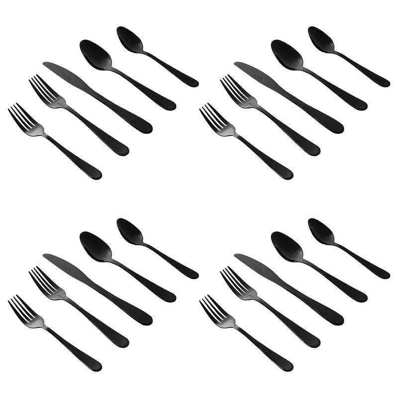 Lymm 20 Piece Stainless Steel Silverware set in Black