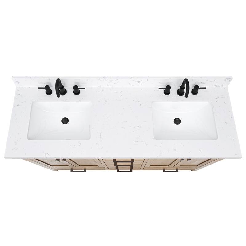 Avanity Modero 60 in. Double Sink Bathroom Vanity with Engineered Stone Top - 61"W x 22"D x 35"H
