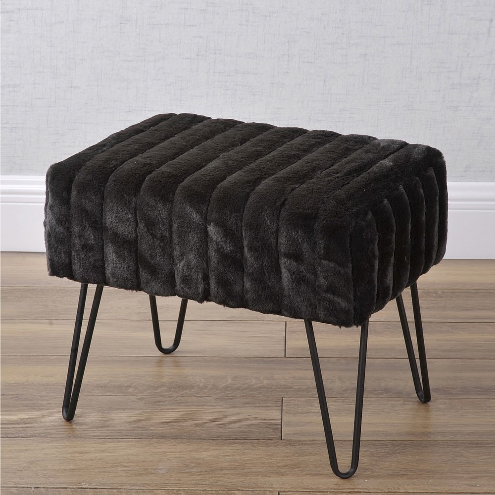 Serenta SuperMink Fauxfur Ottoman Bench