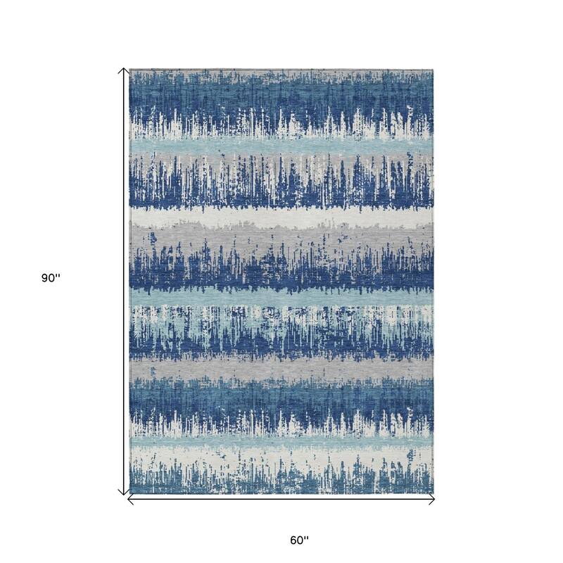 HomeRoots Striped Transitional Rectangle Outdoor Rug