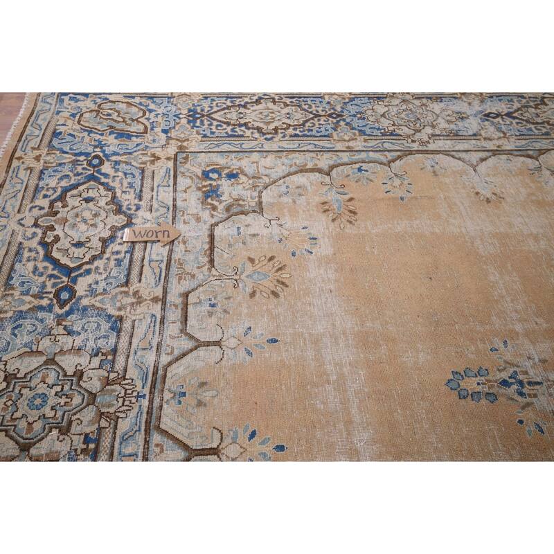 Geometric Kerman Persian Large Rug Handmade Wool Carpet - 9'7" x 13'11"