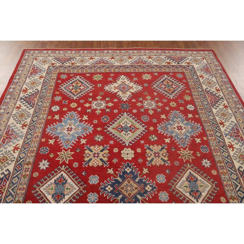 Traditional Red Kazak Area Rug Handmade Wool Carpet - 6'6"x 9'8"