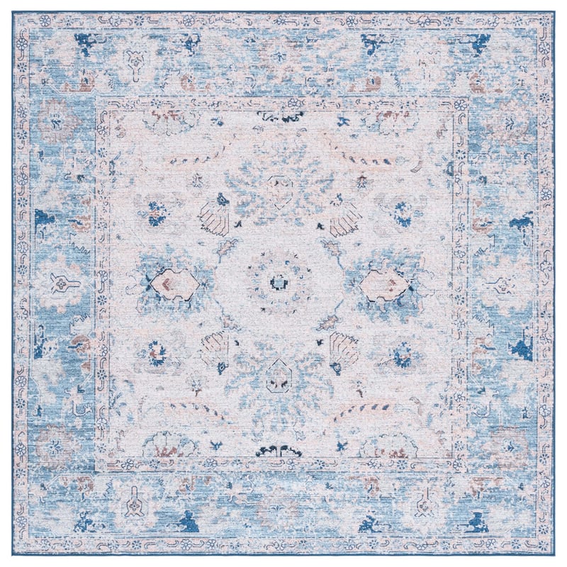 SAFAVIEH Arizona Ismena Vintage Rug - 6' Square - Blue/Beige
