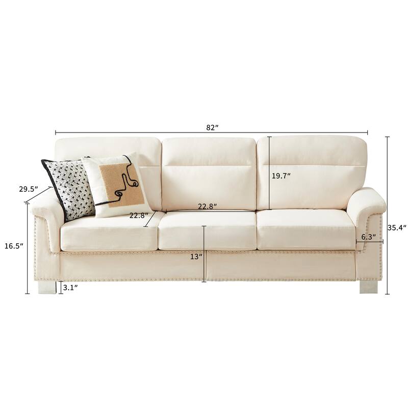 Modular Sectional Sofa, 102 Inch L Shaped Couch Set, 3-Seater Comfy Cloud Couches with Movable Ottoman, DIY Combination