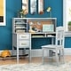 preview thumbnail 11 of 14, Guidecraft Kid's Taiga Desk and Hutch Grey