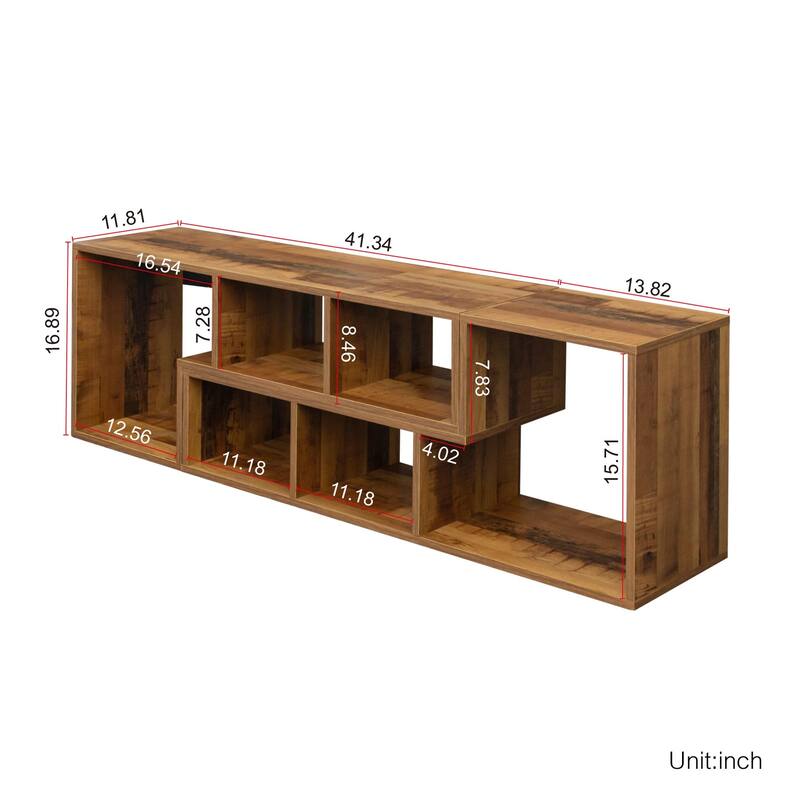 Double L-Shaped TV Stand Entertainment Center,Display Shelf