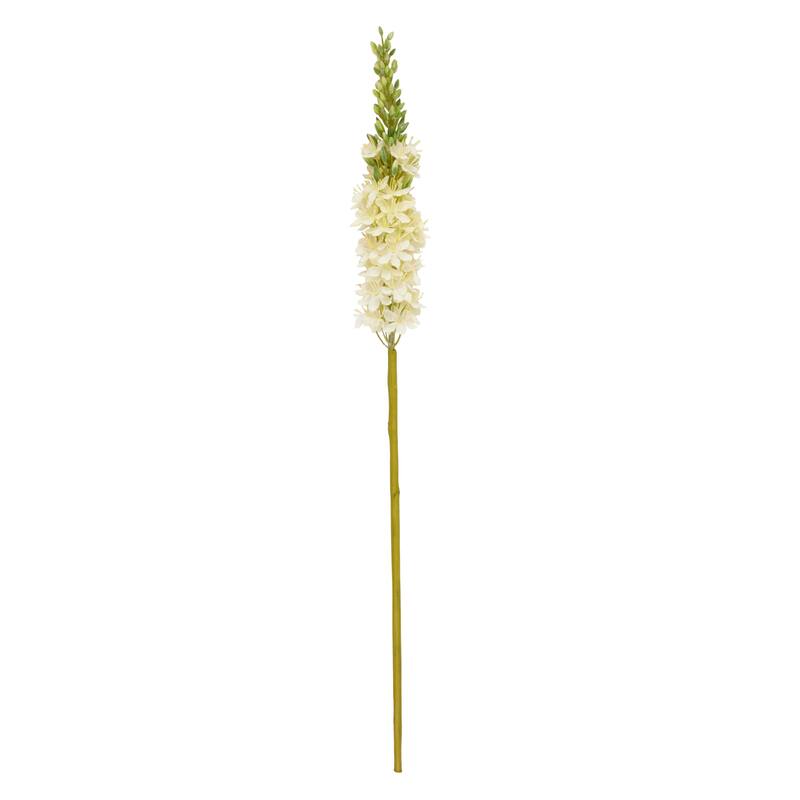 White Faux Foliage Tall Eremurus Artificial Flower Stem (Set of 8)