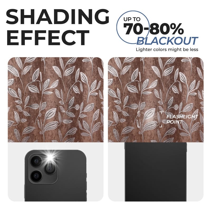 Superior Modern Bohemian Leaves Room Darkening Curtains with Grommets