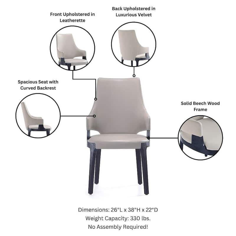 Manhattan Comfort Kara Modern Velvet Upholstered Dining Chair Set