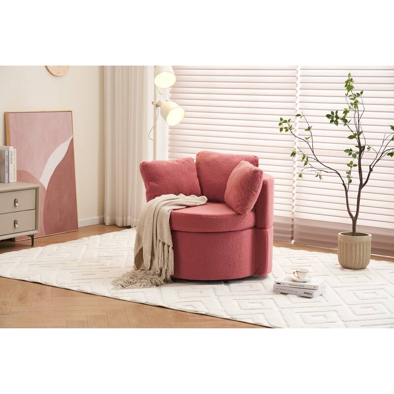 31.5" Swivel Barrel Chair with Storage
