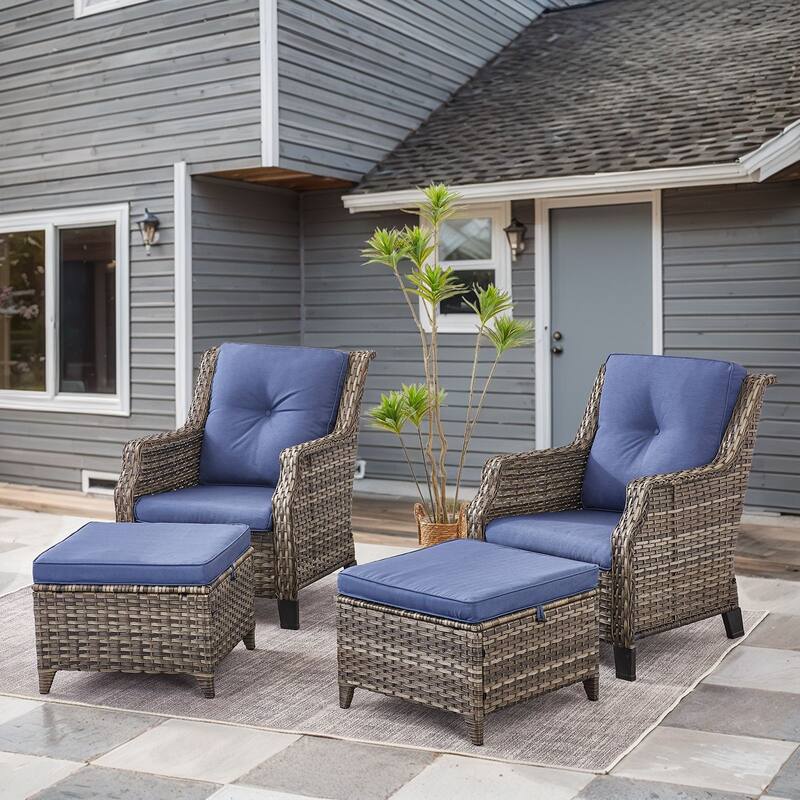 Gymojoy Outdoor Wicker Furniture Set with Cushions All-Weather PE Rattan
