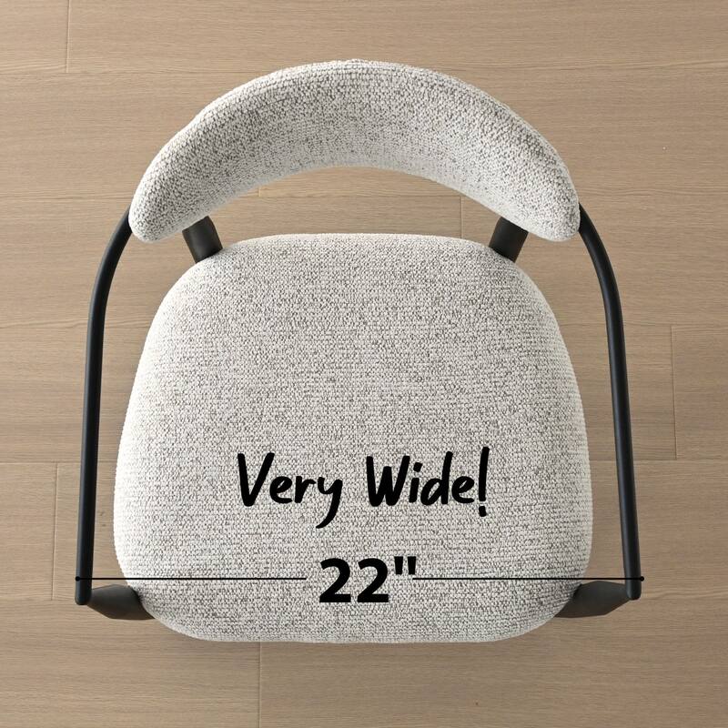 Modern Upholstered Arm Counter Stool with Metal Frame Leg(Set of 2)