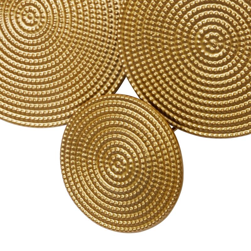 CosmoLiving by Cosmopolitan Metal Plate Wall Decor with Textured Circles - Gold or Black