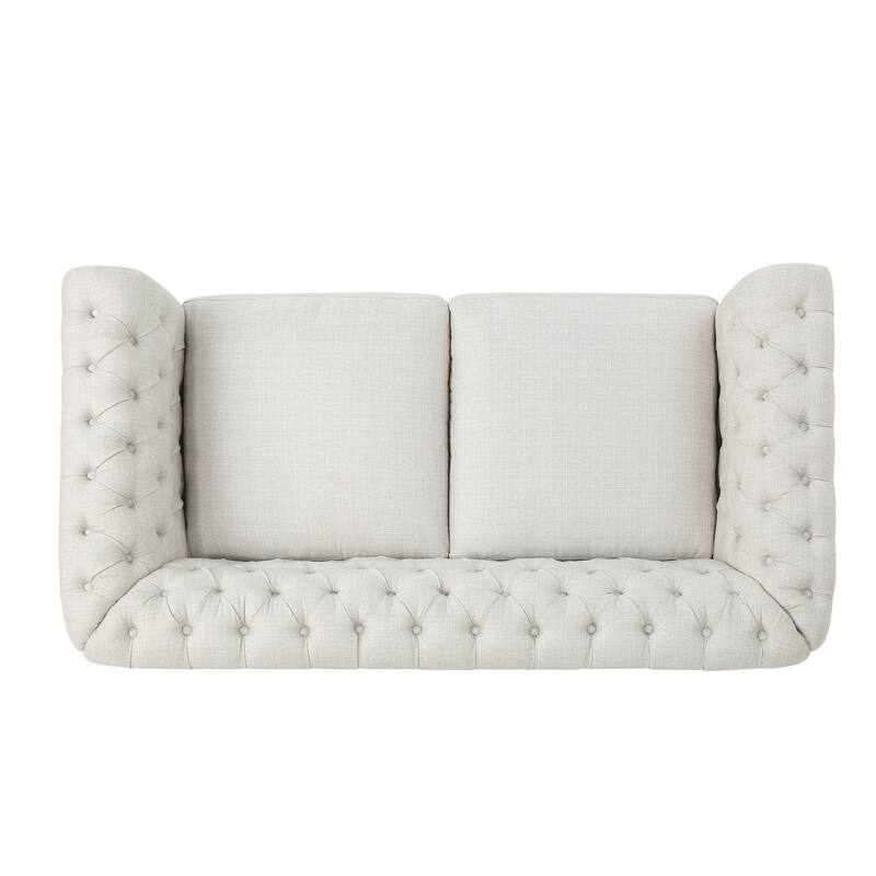 61.75" Velvet Chesterfield Loveseat Sofa with Button-Tufted Upholstery, Nailhead Trim and Rolled Arms