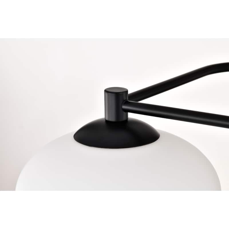 Camris 5-Light Matte Black Chandelier Frosted Glass Shades