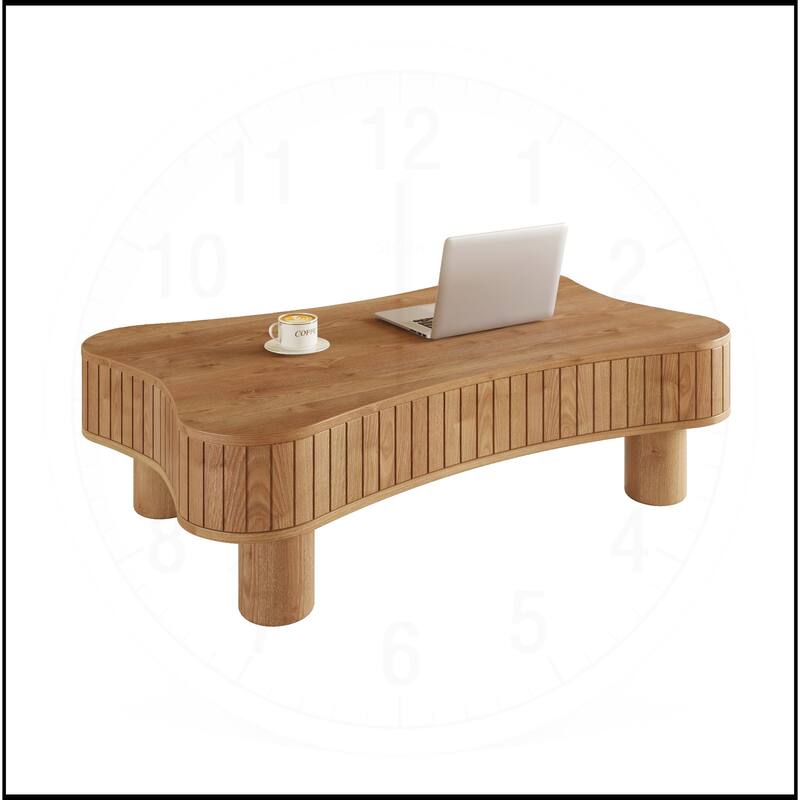 42" Lift Top Coffee Table with Fluted Panel Hidden Storage