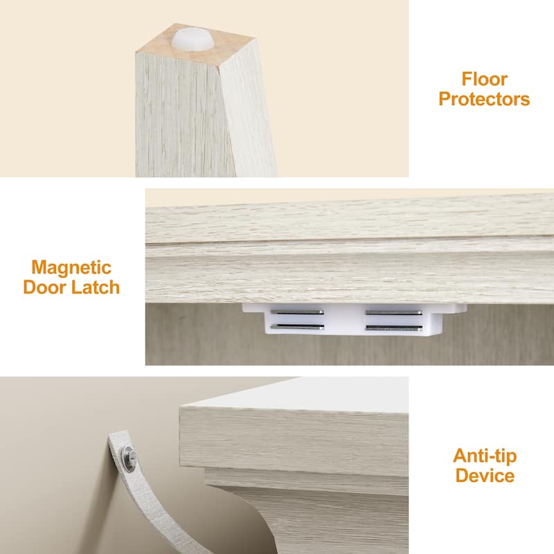 3-Door Buffet Cabinet with Adjustable Shelves