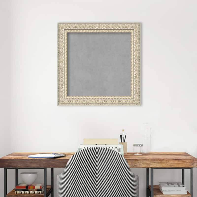 Amanti Art Fair Baroque Cream Framed Magnetic Board