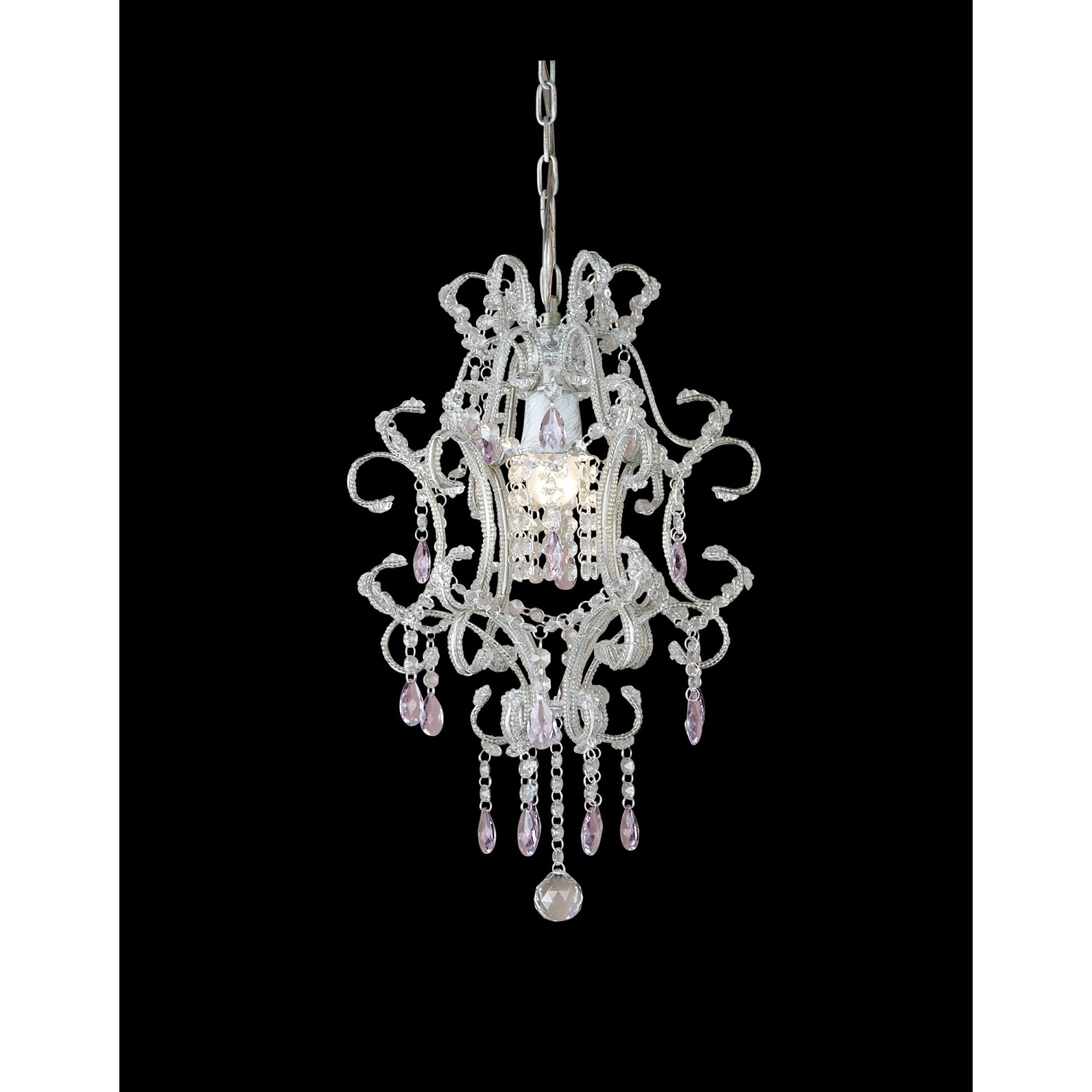 Transitional 1-Light Chrome Crystal Chandelier