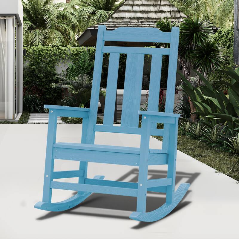 Outdoor Patio HDPE Rocking Chiar, Extra Wide Seat & Backrest