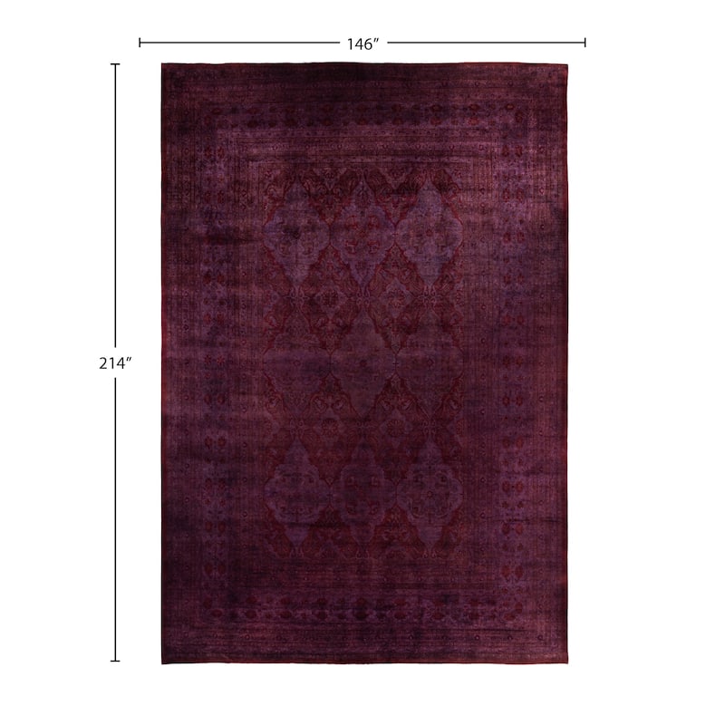 Overdyed One-of-a-Kind Hand-Knotted Area Rug - Purple - 12' 2" x 17' 10"