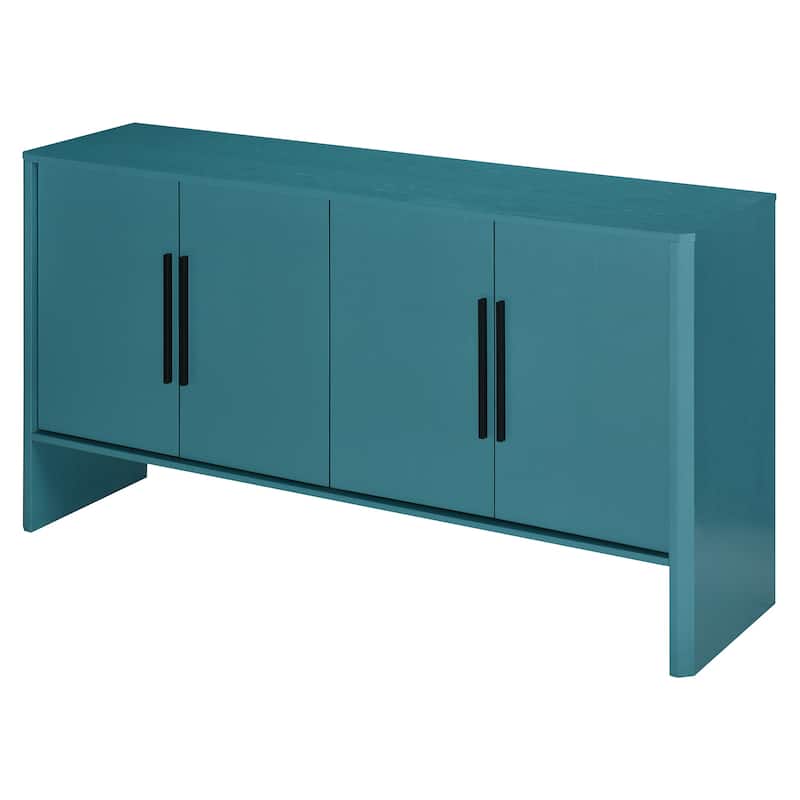 4-Door Wood Sideboard Buffet Cabinet with Adjustable Shelves & Long Handles