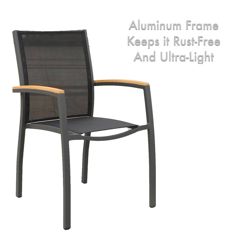 Galliano Dark Gray 9-Piece Aluminum Dining Set - N/A