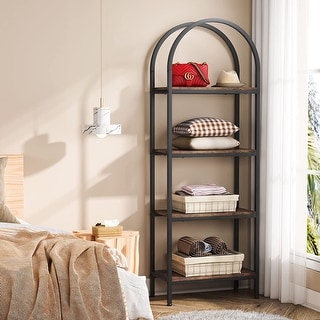 4-Tier Open Bookshelf, 70.8" Industrial Wood Bookcase Etagere for Home
