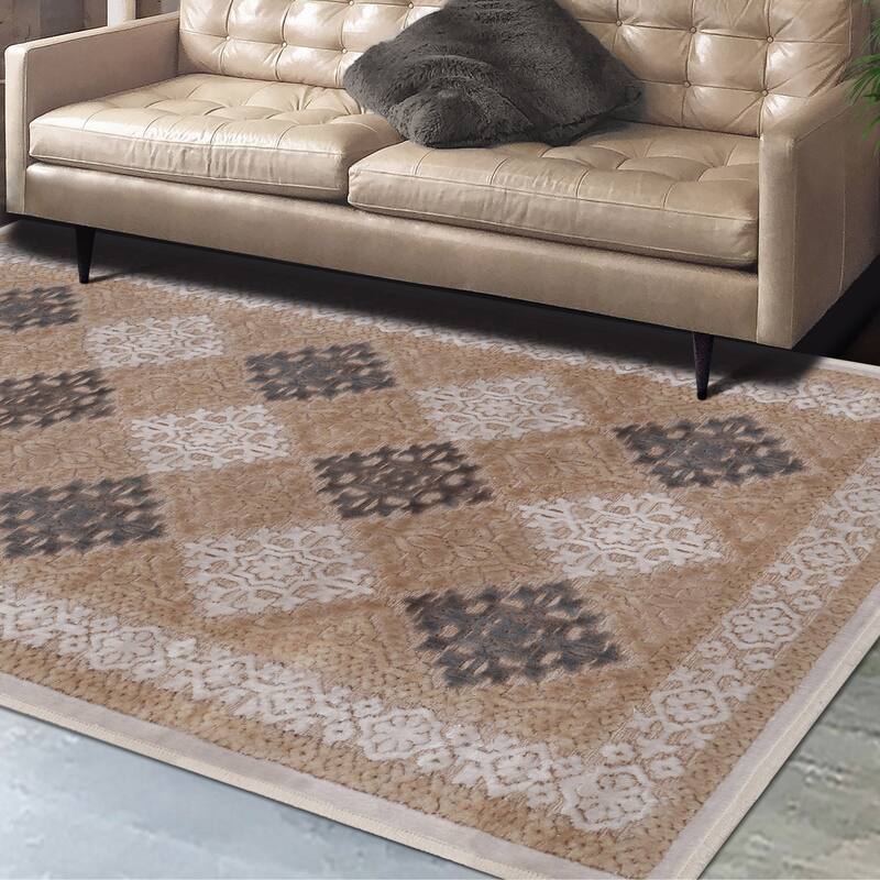 Superior Floral Medallion Sculpted High-Low Pile Polyester Area Rug