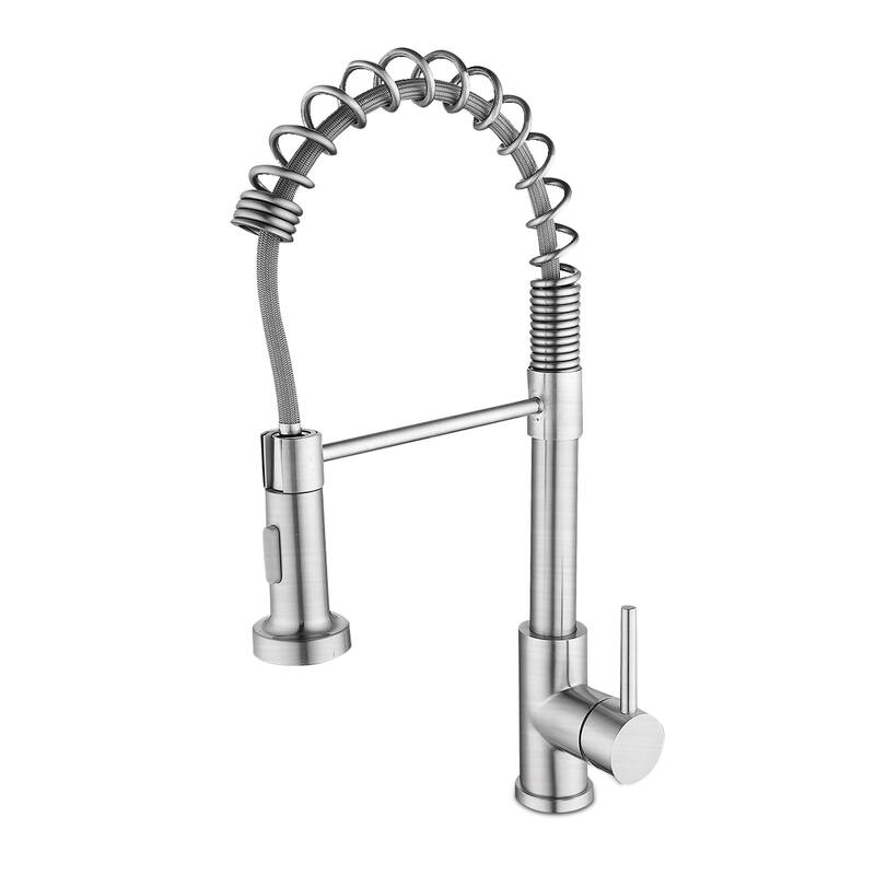 Topcraft Pulldown Spray Single Handle Kitchen Faucet - Brushed Nickel