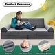 preview thumbnail 2 of 6, 11-Piece Kids Couch Sofa, Convertible Foam and Floor Cushion, Grey - 70.8"×31.5"×19.7"