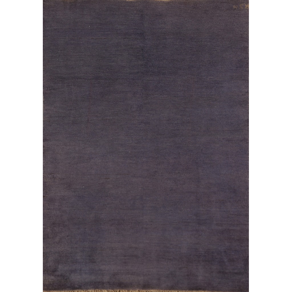 Purple Blue Gabbeh Modern Rug Hand-Knotted Wool Carpet - 3'9" x 5'8"