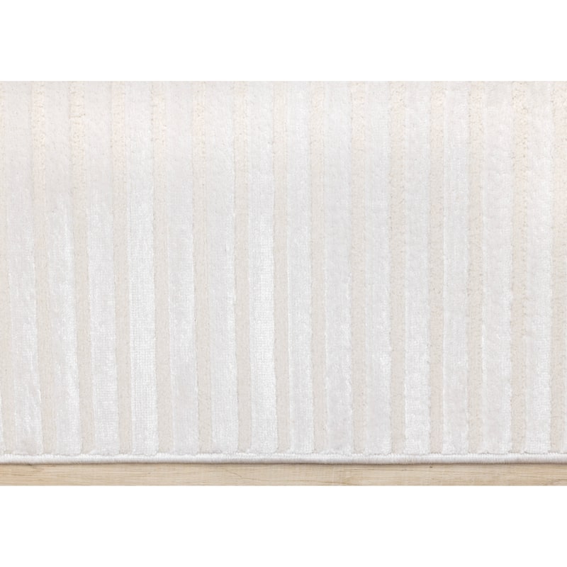 Leonardo White Grey Modern Lines Area Rug