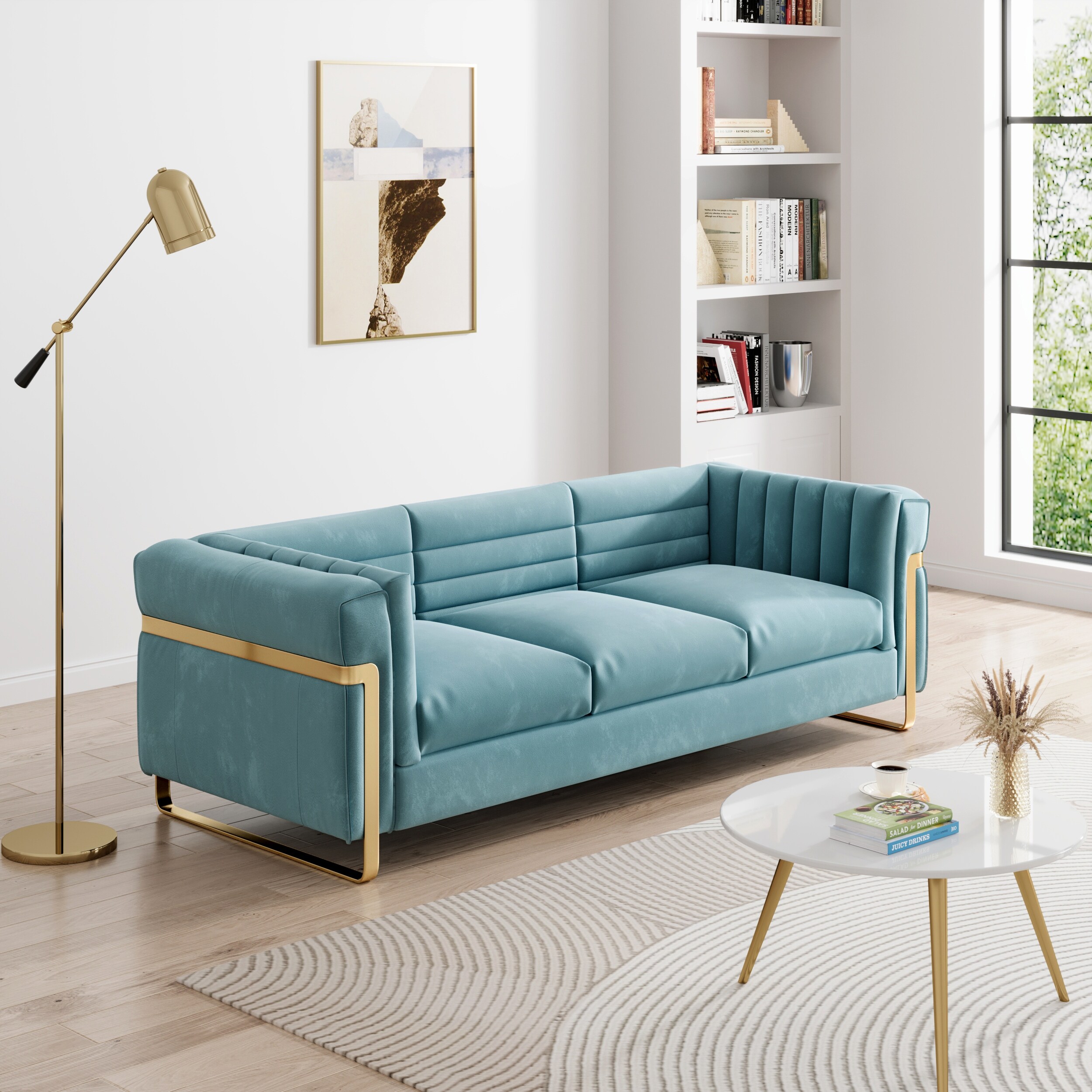 Velvet tuxedo clearance arm sofa
