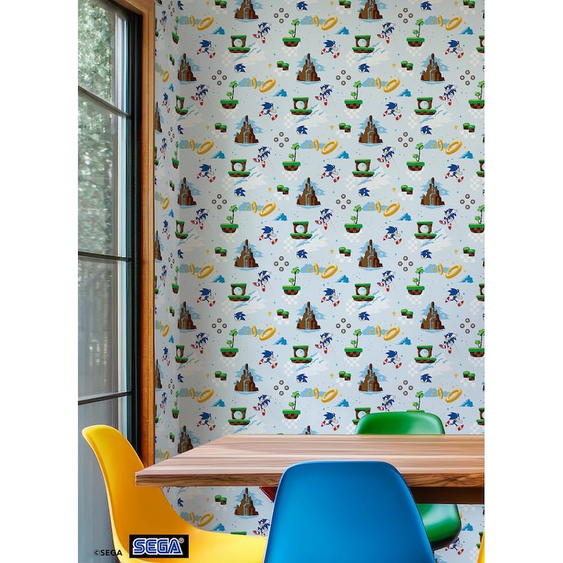 RoomMates Sonic The Hedgehog Green Hill Zone Peel and Stick Wallpaper