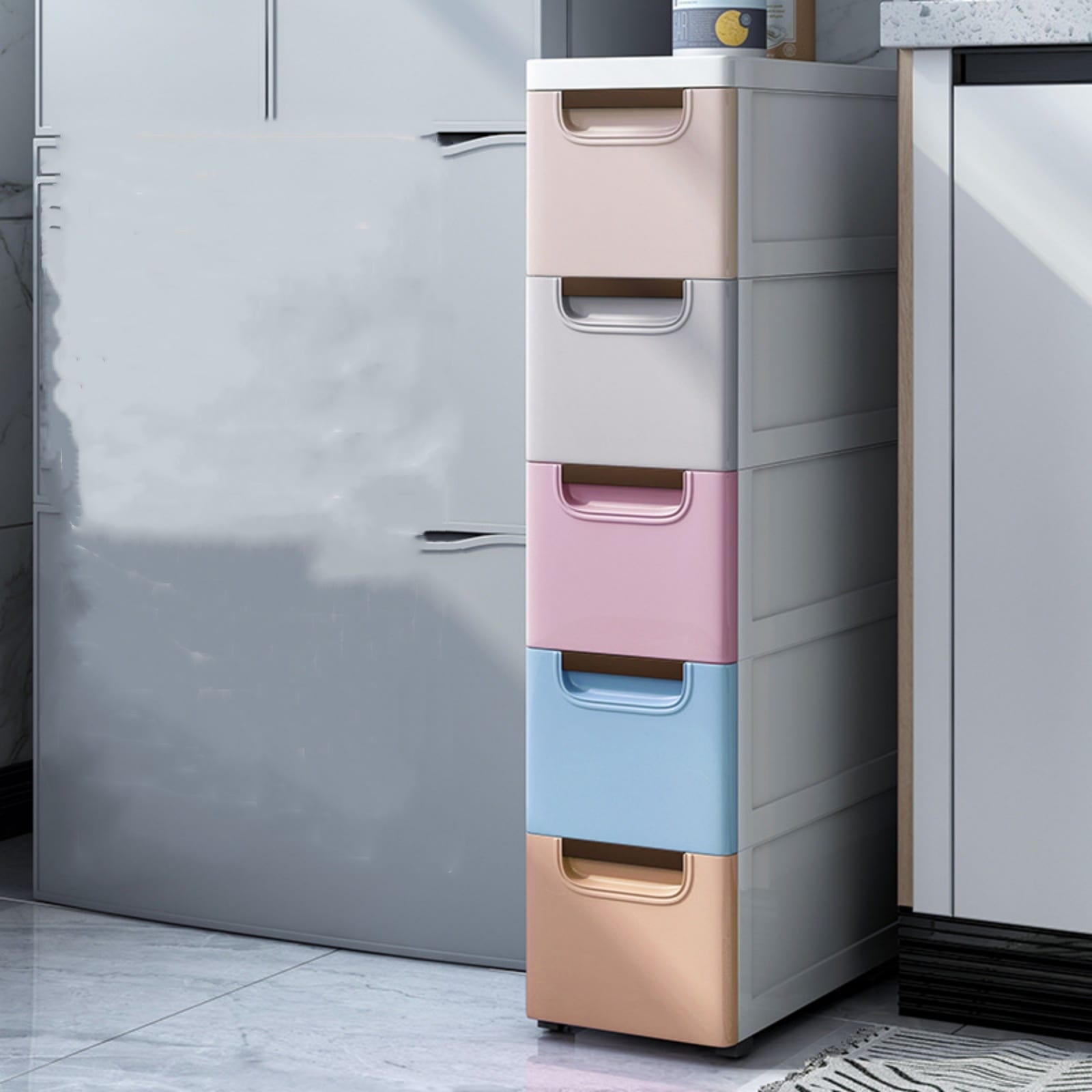 Stackable Vertical 5 Drawers Storage Cabinet Clothes Storage Box 8 16 33in