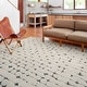 preview thumbnail 1 of 5, Alexander Home Vail Mid-century Modern Geometric Area Rug 2'-7" x 10'-10" - white / navy