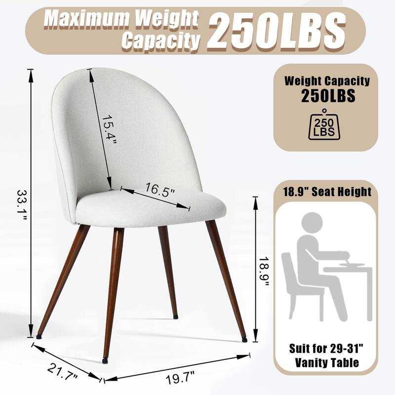 Homy Casa 5-Piece Dining Set with Modern Table and Upholstered Side Chairs