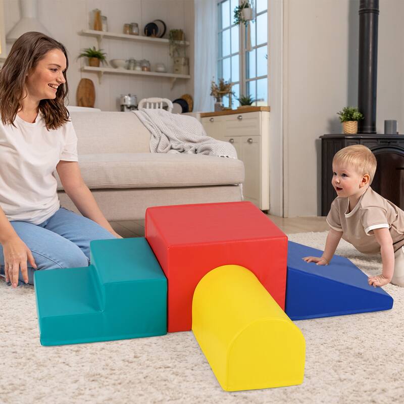 Gymax Kids Climb & Crawl Activity Playset Blocks w/ Waterproof PU - Multicolor