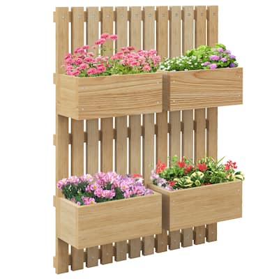 4 Box Raised Garden Bed with Trellis