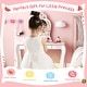 preview thumbnail 7 of 8, Gymax Kid Vanity Table Stool Set Storage Drawer Watermelon Patterns