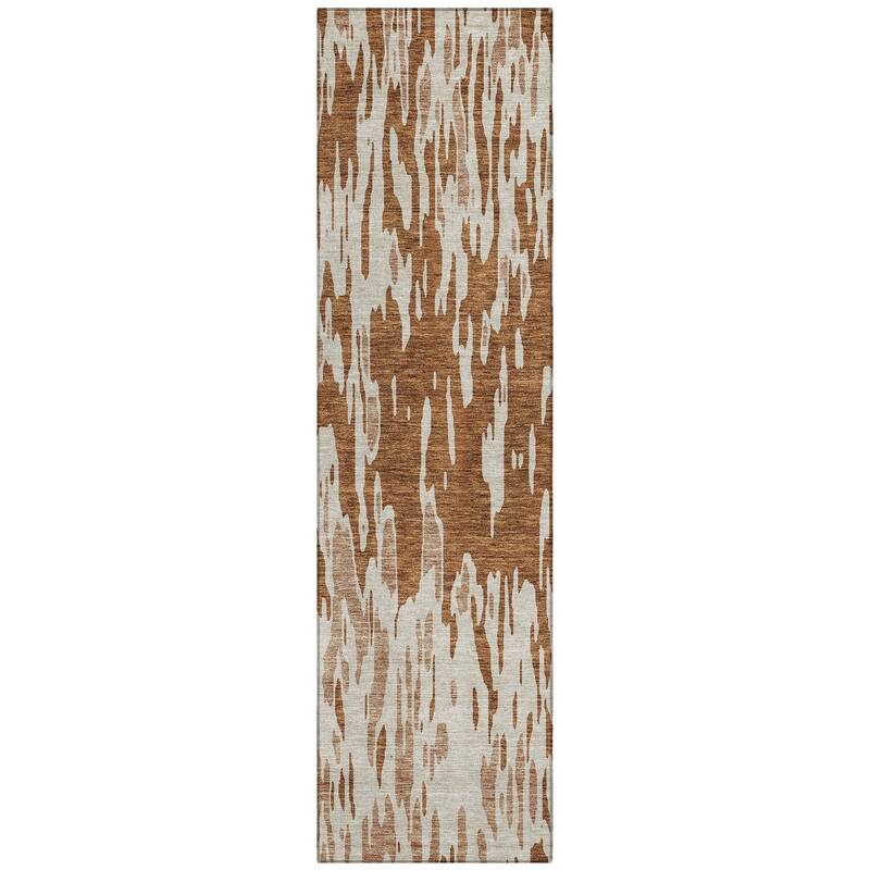 Machine Washable Indoor/ Outdoor Abstract Chantille Rug