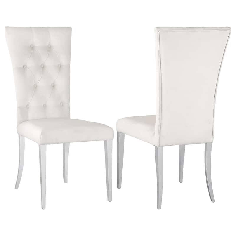 Kerwin Velvet Upholstered Dining Side Chair (Set of 2) - White