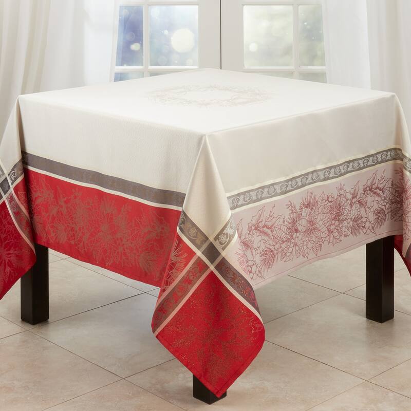Christmas Tablecloth With Jacquard Plaid Design