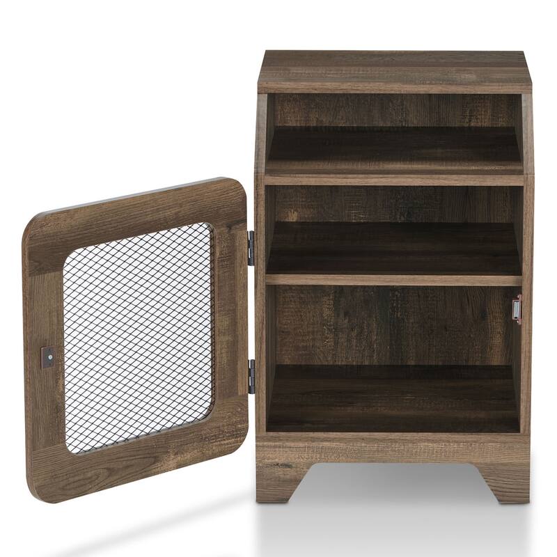 DH BASIC Rustic Oak 16-inch 3-Shelf End Table by Denhour