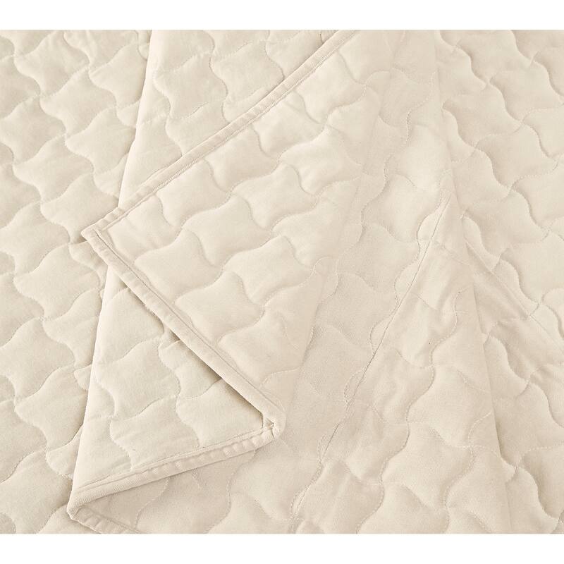 Brooklyn Loom Matte Cotton Velvet Wavy Square Quilt Set